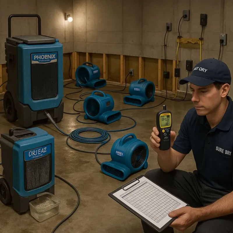 Structural Drying and Dehumidification process in Wheelersburg, OH